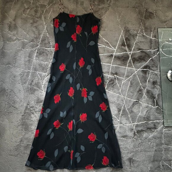 Scott McClintock Floral Vintage Slip on Maxi Dress with Beaded Straps Size 4 - Picture 7 of 8